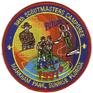 1997 camporee patch red border